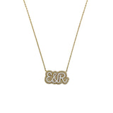 Pave Outline Enamel Necklace