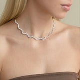 Half Axis Collar Half Tennis Necklace™ *