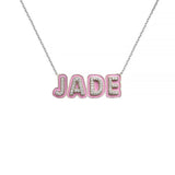 Enamel Outline Pave Necklace