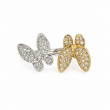 14K Pave Double Butterfly Ring
