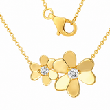 14k Double Flower Necklace
