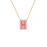 Pave Outline Enamel Necklace