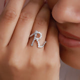 Bezel Initial Ring