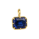 14k Blue Emerald Claw Charm
