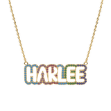 Colored Bubble Cutout Name Nacklace
