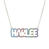 Colored Bubble Cutout Name Nacklace
