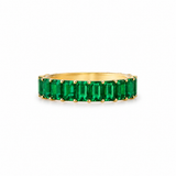 14K Half Emerald Eternity Band