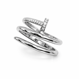 10K Three Row Nail Ring-in stock