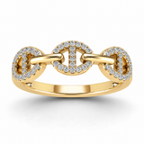14K Pave Mariner Link Ring