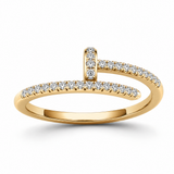 14K Thin Pave Nail Ring