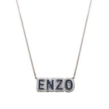 Pave Outline Enamel Necklace