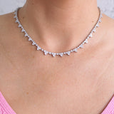 Trio Cluster  Tennis Necklace
