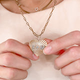 14k Personalized Fluted Heart Charm