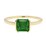 14k Half Bezel Emerald Ring - in stock