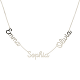 14k  Three Name Necklace