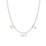 14K Groovy Italic Initial Tennis Necklace