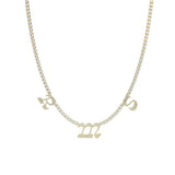 14K Groovy Italic Initial Tennis Necklace