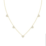 14k Five Heart Necklace