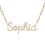 Pave Name On A Link Chain Necklace