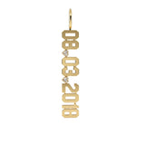 14k Solid Date Charm With Hearts
