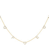 14k Letter And Heart Necklace