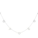 14k Letter And Heart Necklace