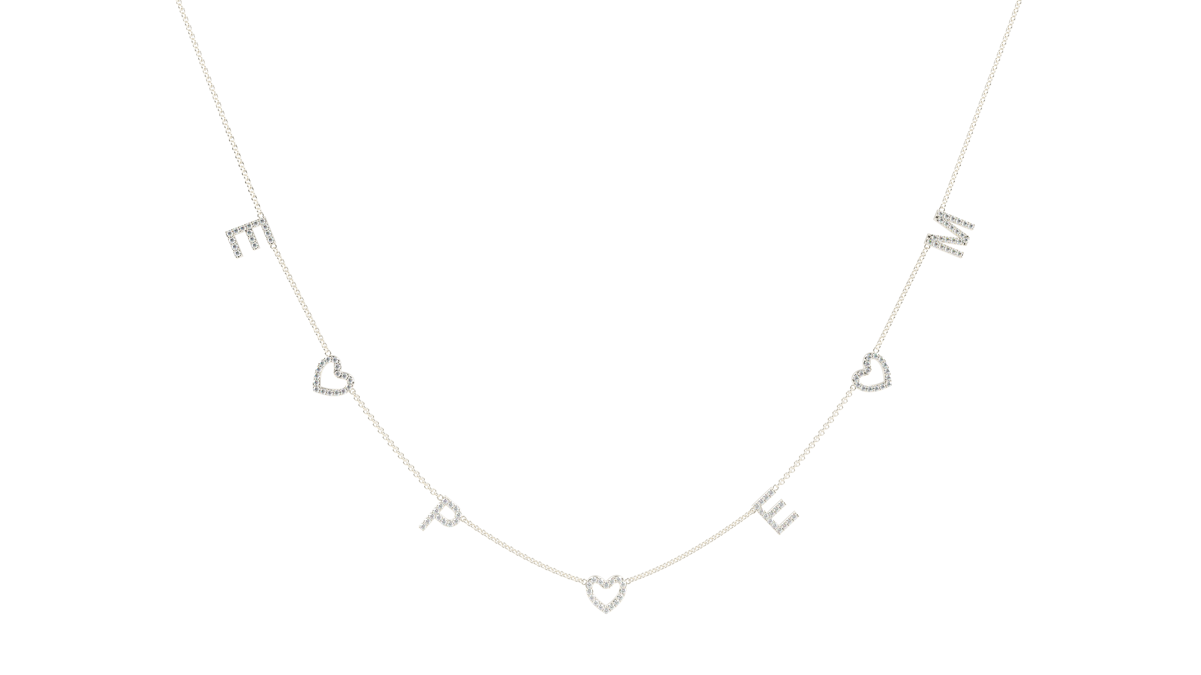 Personalized Letters And Hearts Necklace