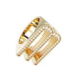 Pave Initial Signet Ring