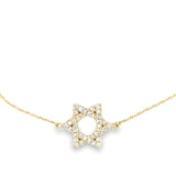 14k Mini Diamond Star of David Bracelet