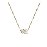 14k Two Stone Necklace