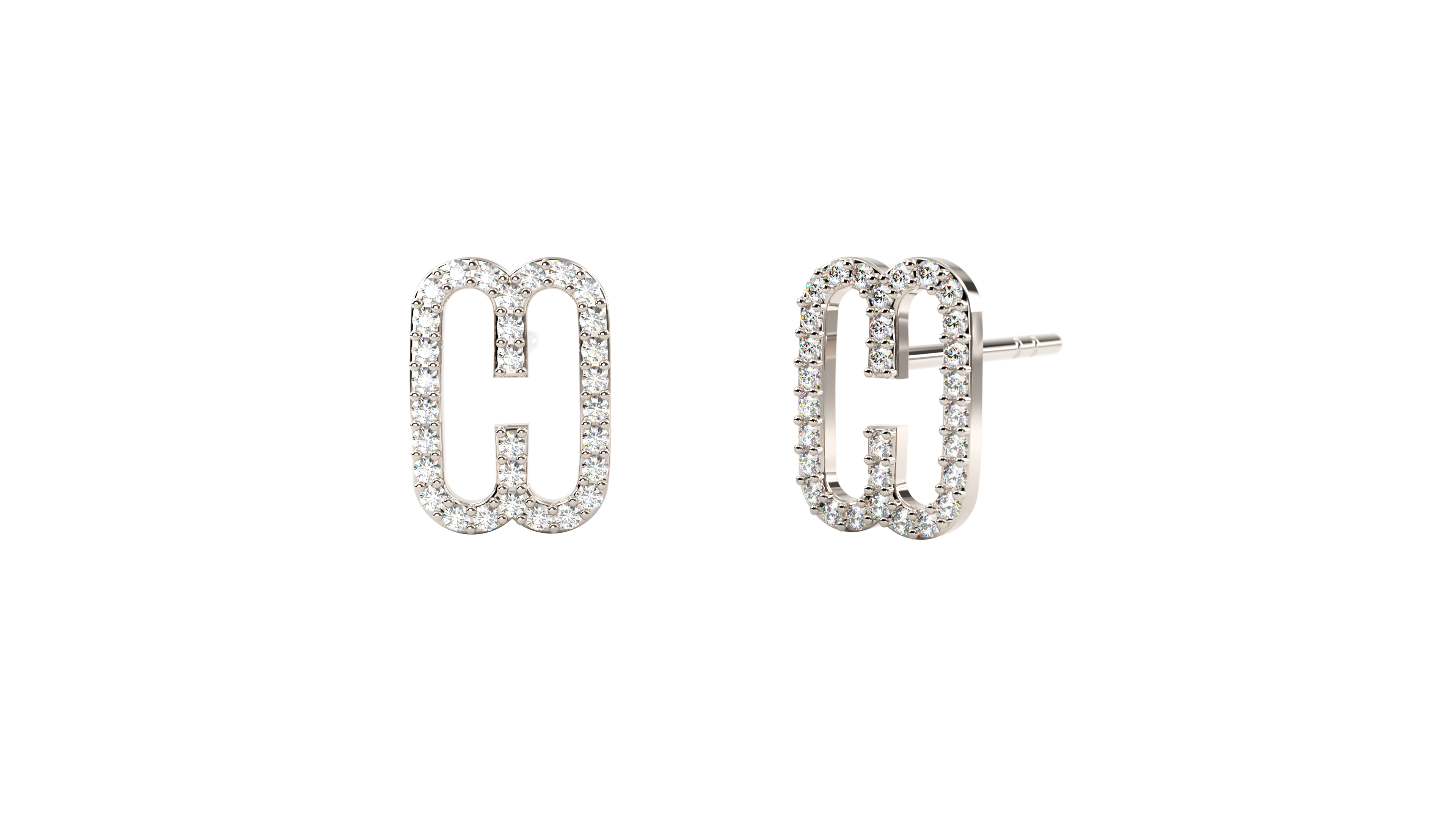 14k Diamond Bubble Cutout Earring