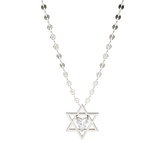 14k Star Of David with Floating Heart Diamond Charm