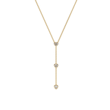 14k Three Heart Lariat Necklace