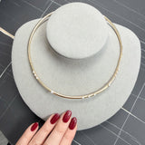 14K Axis Collar Necklace With Scattered Diamonds*