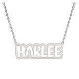 Mini Enamel Bubble Cutout Name Necklace