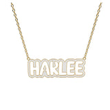 Mini Enamel Bubble Cutout Name Necklace