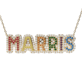 Rainbow Pave Outline Necklace- Limited Edition