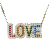 Rainbow Pave Outline Necklace- Limited Edition