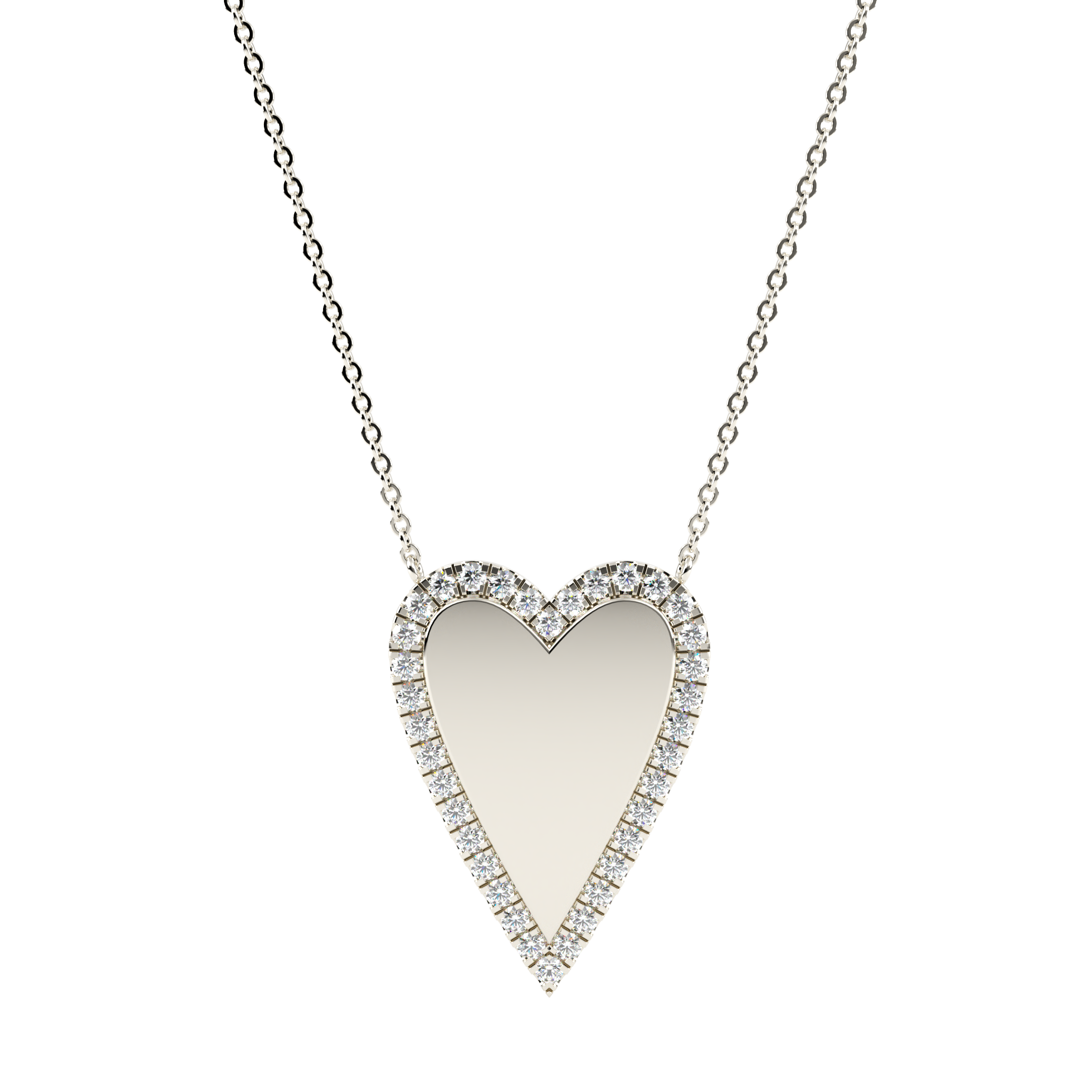14k Diamond Outline  Heart Necklace
