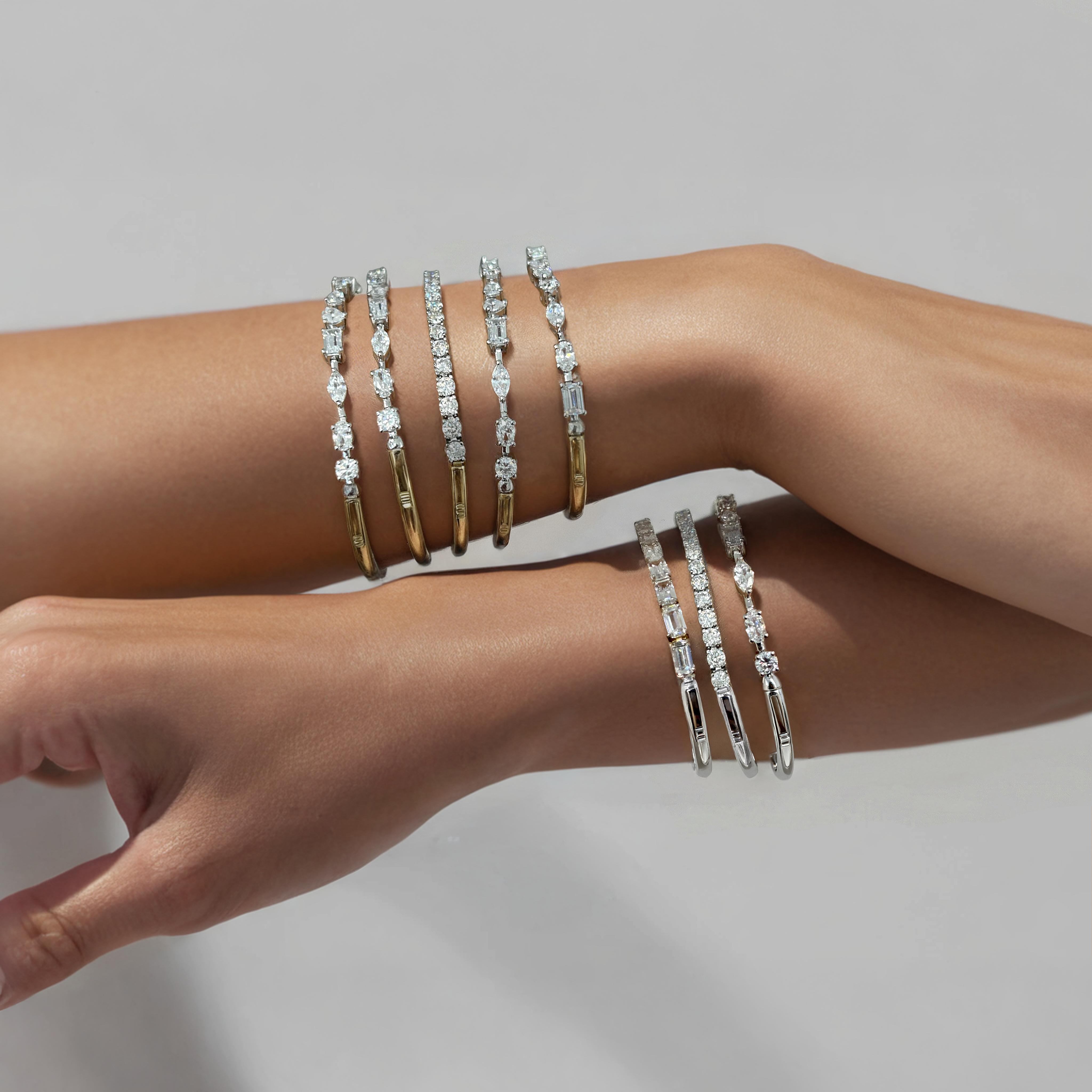Half Axis Bangle Half Tennis Bracelet™