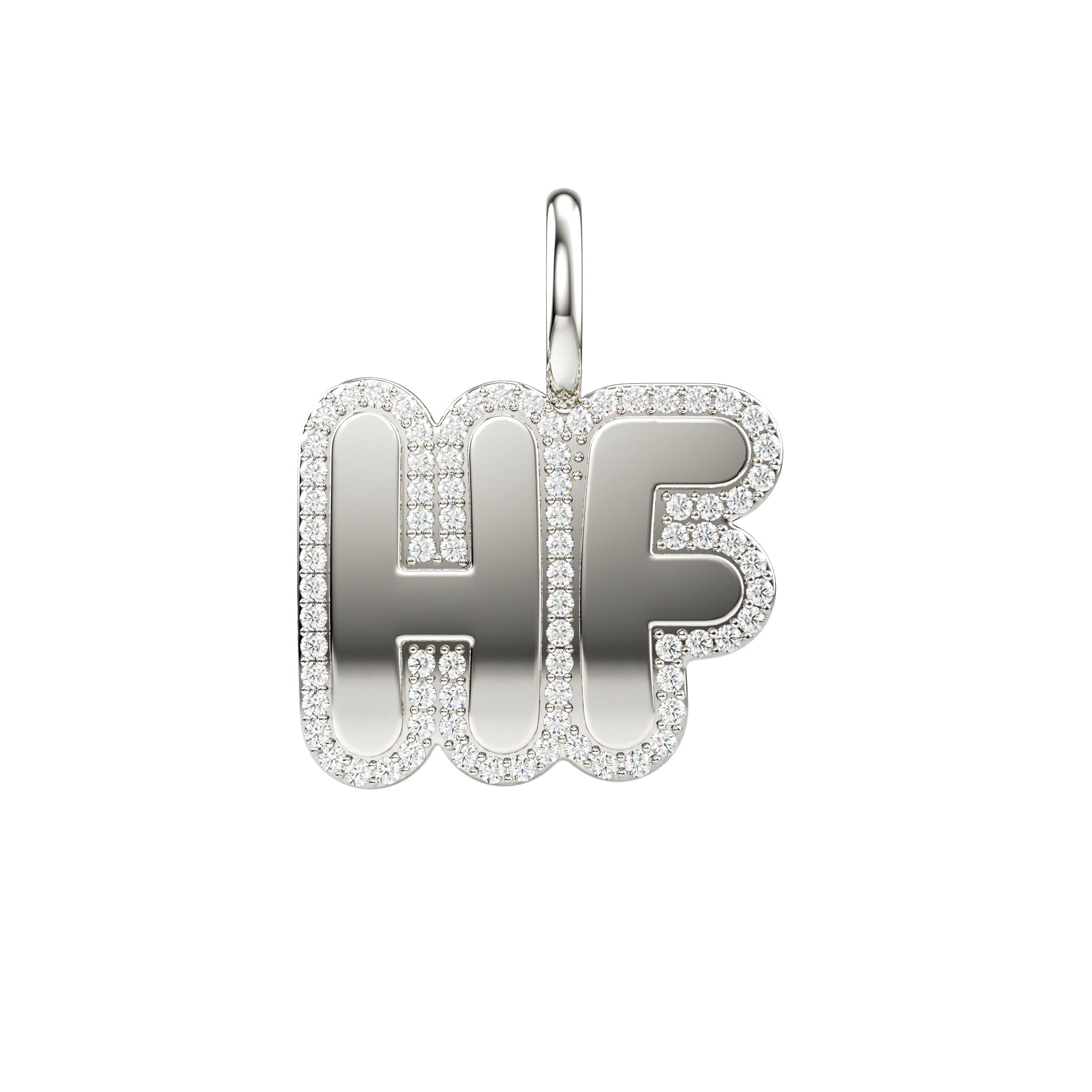 Large Bubble Pave Outline Charm