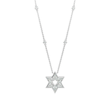 14K Diamond Star Of David with Bezels on the Chain