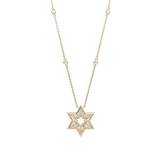 14K Diamond Star Of David with Bezels on the Chain