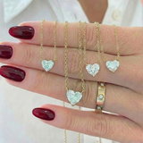 14k Lab Heart Solitaire Necklace
