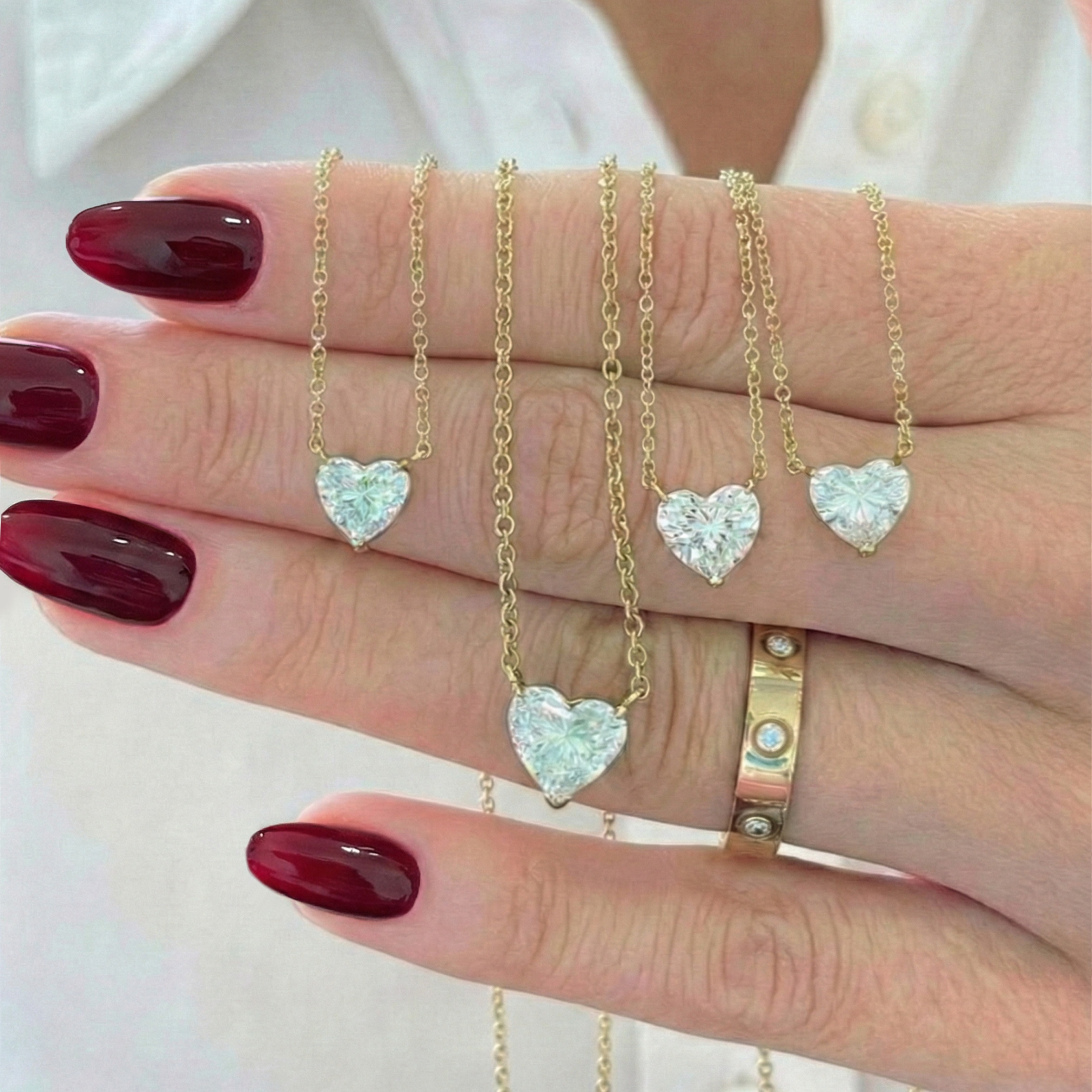 14k Lab Heart Solitaire Necklace