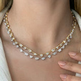 Multi Shape Bezel Tennis Necklace