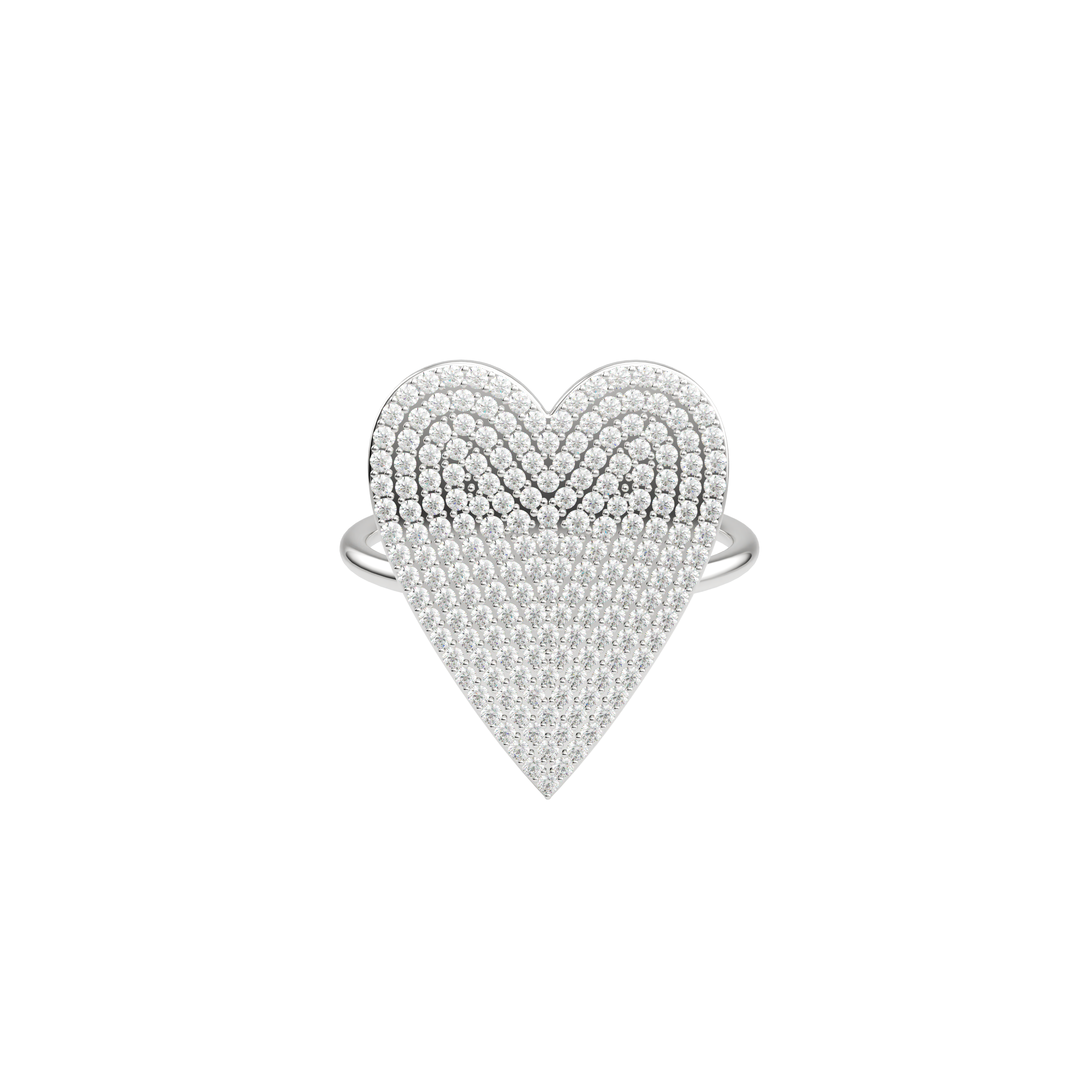14k Large Diamond Heart Ring
