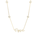 Script Letter Necklace with Bezels