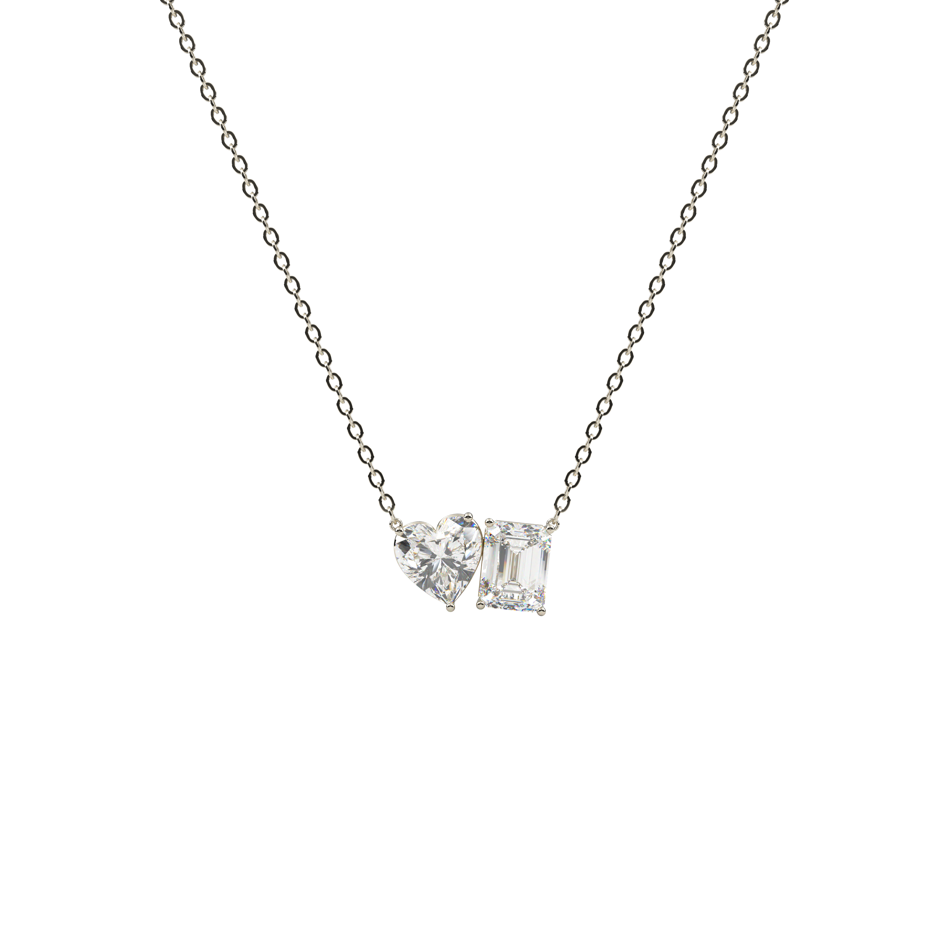 14k Two Stone Necklace