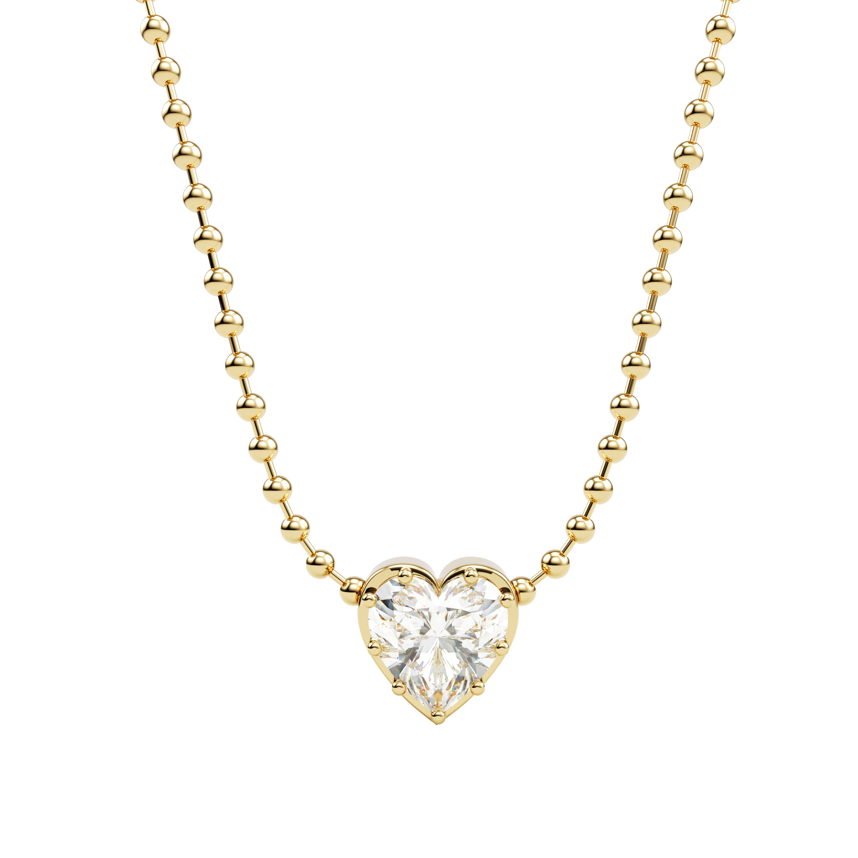 14k Tiger Prong Bubble Bead Necklace